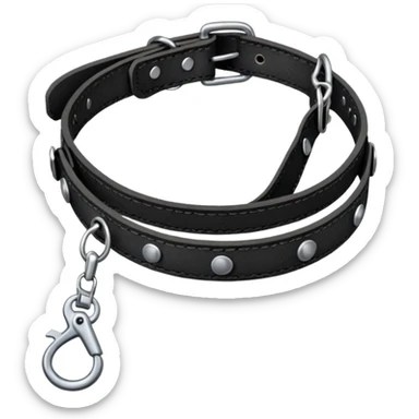 Leash – black collar with leash hanging sticker