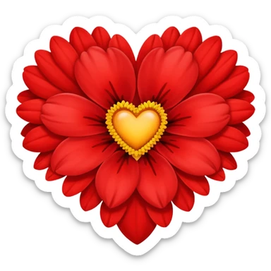 Heart and flower sticker