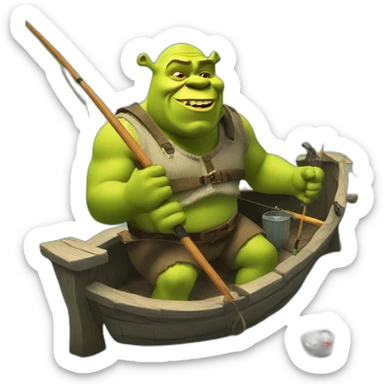 Shrek fishing sticker