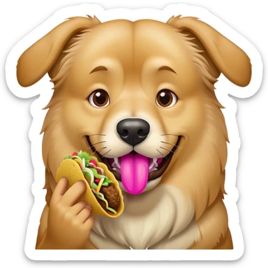 A big dog having tacos  sticker