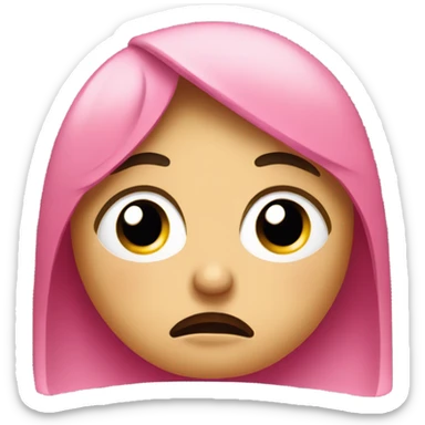 Pink tears crying emoji sticker