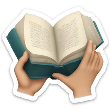 Open  book in hands sticker