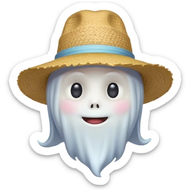 cute ghost farmer portrait, head and shoulders only, straw hat, round friendly face, soft pastel glow, harmless spirit vibe, 3D cartoon, mobile game icon style, clean background, no text, no watermark
 
 sticker