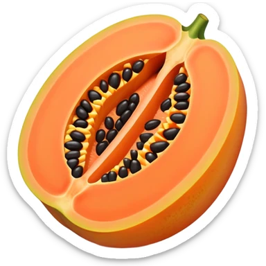Cut open papaya sticker