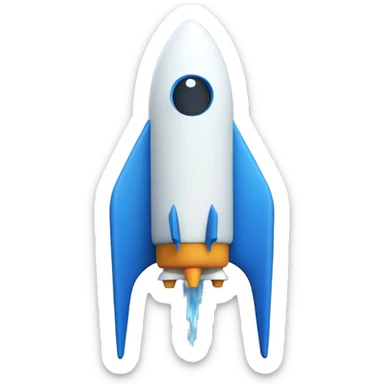 blue rocket with numer "15" sticker