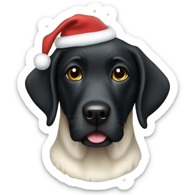 Christmas Dog black Lab sticker