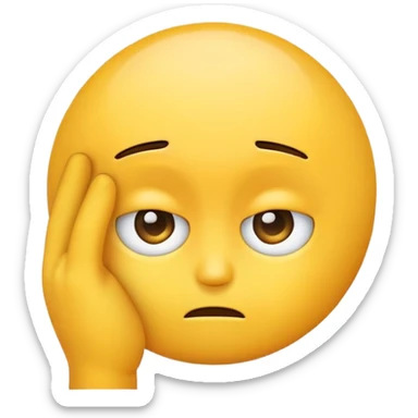 Emoji with its hand on his forehead and looks annoyed  sticker