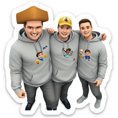 smiling boys in casual outfits sticker