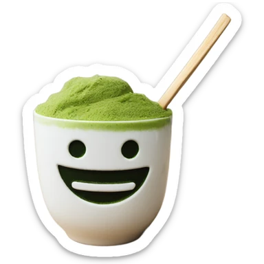 matcha in a handmade cup sticker