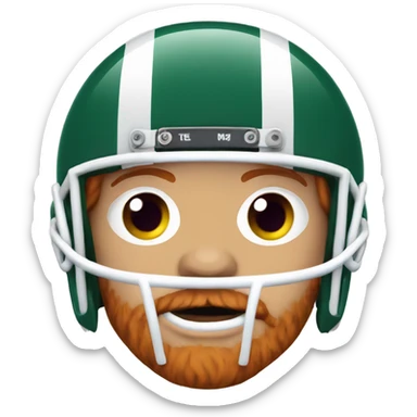 Redhead jesus playing American football wearing purple and silly face sticker