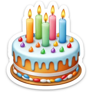 ￼ cake with three candles for a girl sticker