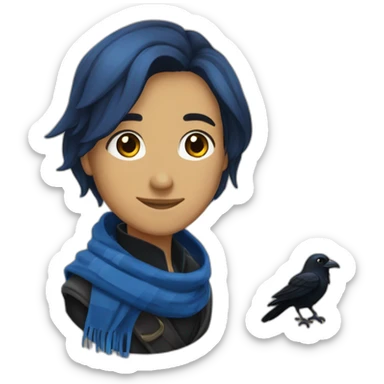 Ravenclaw raven with scarf hogwarts sticker