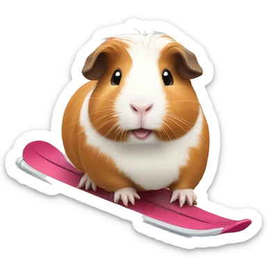 Guinea Pig skiing sticker
