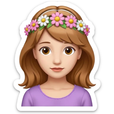 Women  with flower hair band  sticker