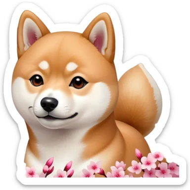 Japan sakura shiba inu sticker