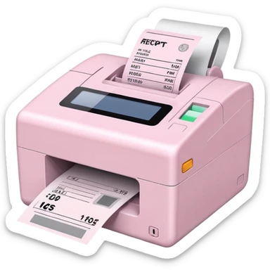 Pale Pink Tax receipt machine Printer sticker