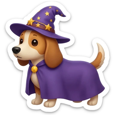Dog wizard sticker