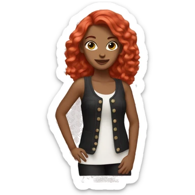 Red haired girl chanel sticker