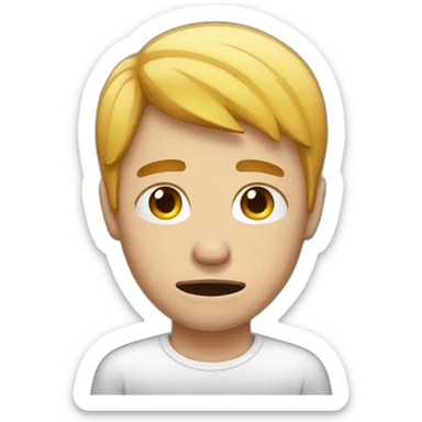 white male young adult crying tears front view sticker