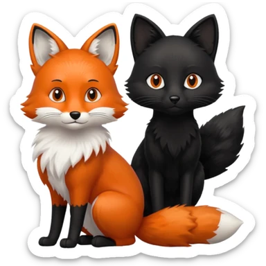 Fox x Black Cat sticker