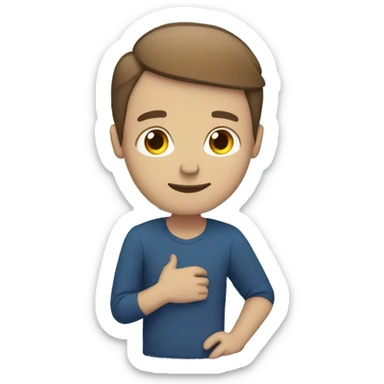 white man short brown hair slightly balding hugging globe sized planet earth sticker