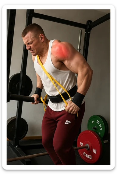 Dolore nel dip per allenamento con troppo volume e troppa frequenza sticker