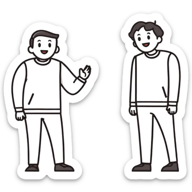 Wearing same outfit, one of you loving it, the other clearly annoyed. sticker