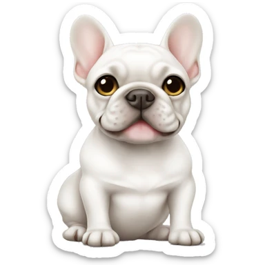 White Frenchie l sticker