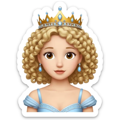 Princesa banca con el pelo rizado sticker