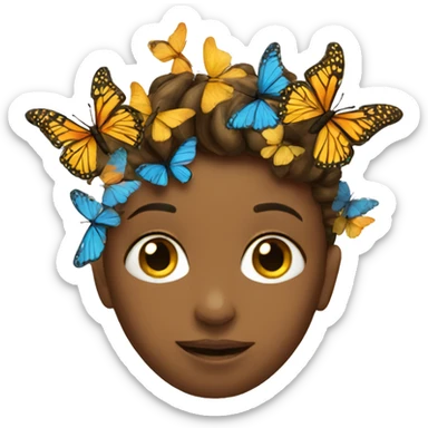 Face with butterflies sticker
