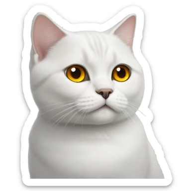 White British shorthair cat with amber eyes  sticker