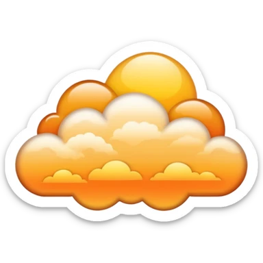 A golden sunset cloud with warm gradient tones. sticker