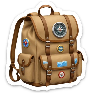 backpack with many exploring items sticker