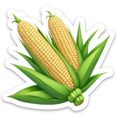 green closed corn cob  sticker