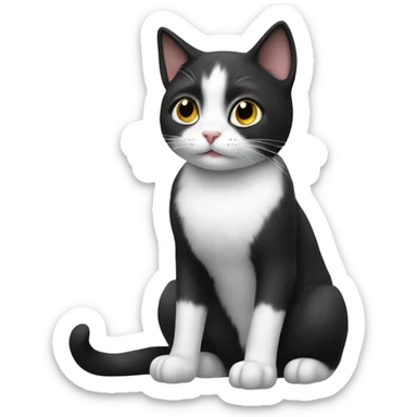 A black and white cat sticker