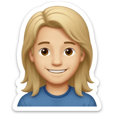 Niño con pelo largo sticker
