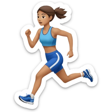 emoji de mulher com roupa de ginástica correndo para o lado sticker