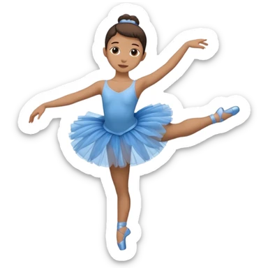 full body balet with blue tutu sticker