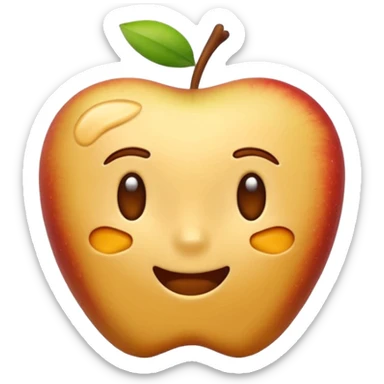 bitten Yema de Ávila showing soft interior, apple-style emoji sticker