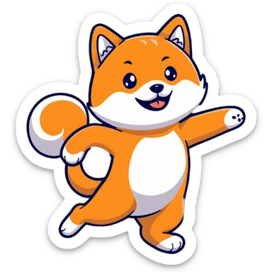 happy shiba inu dancing sticker