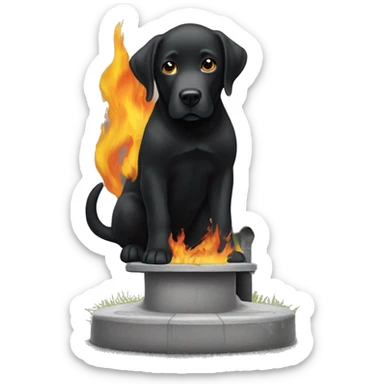 black lab peeing on fire hydrant  sticker