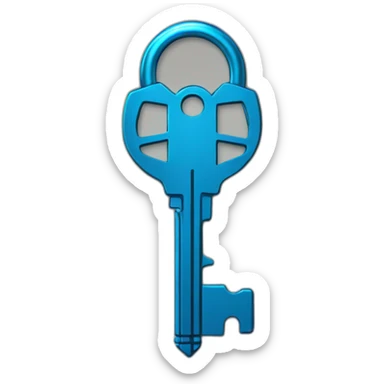 cyber metal key with blue rim light sticker