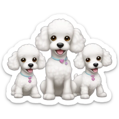 three-white-toy-poodles sticker
