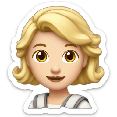 shepherdess with blond hair sticker
