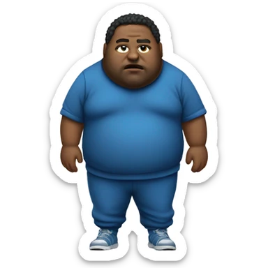 fat man in dirty blue sweatsuit sticker