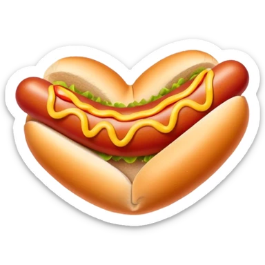 heart made from a hot dog sticker