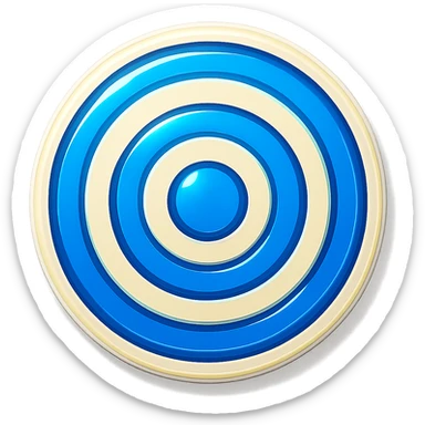 Edit the bullseye target emoji to have blue and white colors, maintaining the same appearance, with no background. sticker