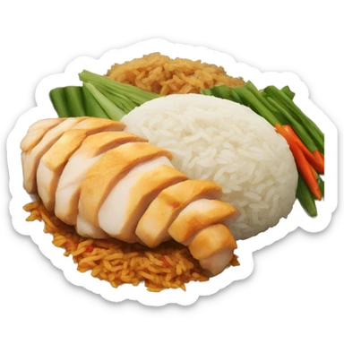 Thai food Chicken and rice  sticker