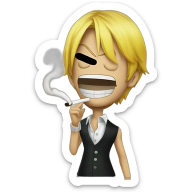 sanji from one piece smoking sticker