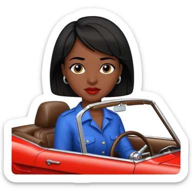 Classic mustang dark women with short hair sticker